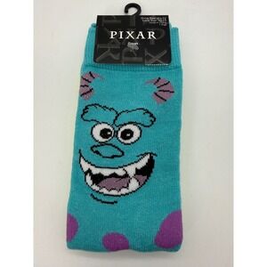 Disney Pixar Monsters Inc Sulley Mike Wazowski Crew Socks Unisex Size 10-13 NEW